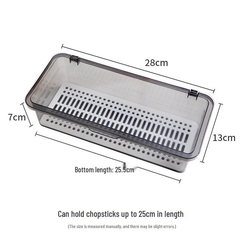 Dustproof Kitchen Chopsticks Holder & Drainer серый