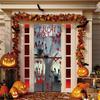 Four-Sided Stretch Carpet Fabric Door Cover with Halloween Design - Easy Installation