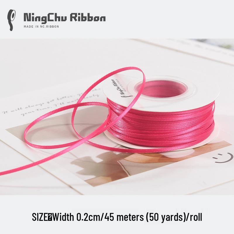 2mm Double-Sided Satin Ribbon Bookmark for Wedding Bows and Gift Wrapping