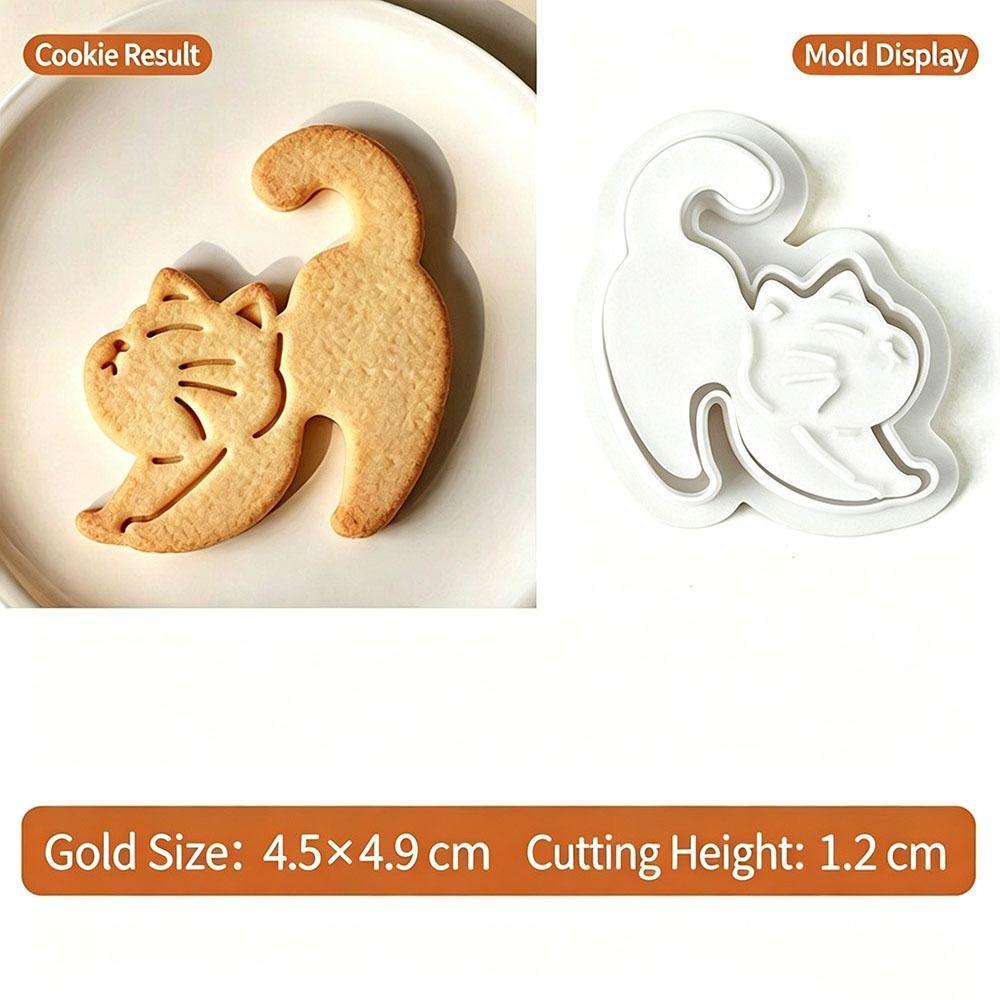 Cartoon Cat Cat Cookie Mold Hanging Cup Cookie Press New Cat Baking Stamp Coffee Cup Decoration