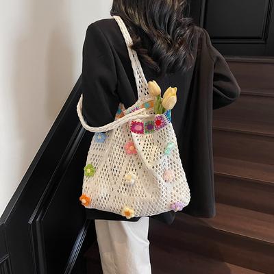 Knitted Large Bag Women's 2025 New Popular Lazy Style Shoulder Bag Large Capacity Casual Versatile Tote Bag