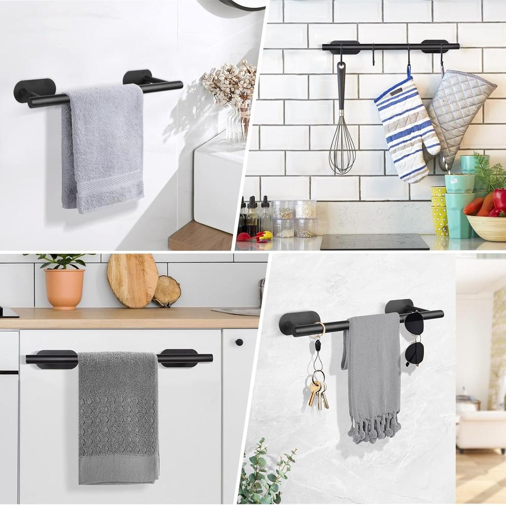 40cm Wall Hanging Towel Holder Stainless Steel Self Adhesive Towel Rail Without Drilling Towel Rack for Bathroom Kitchen