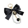 Car Pendant Bow Key Chain Big Bow Car Key Holder Exquisite Pearl Beaded Pendant Keyring