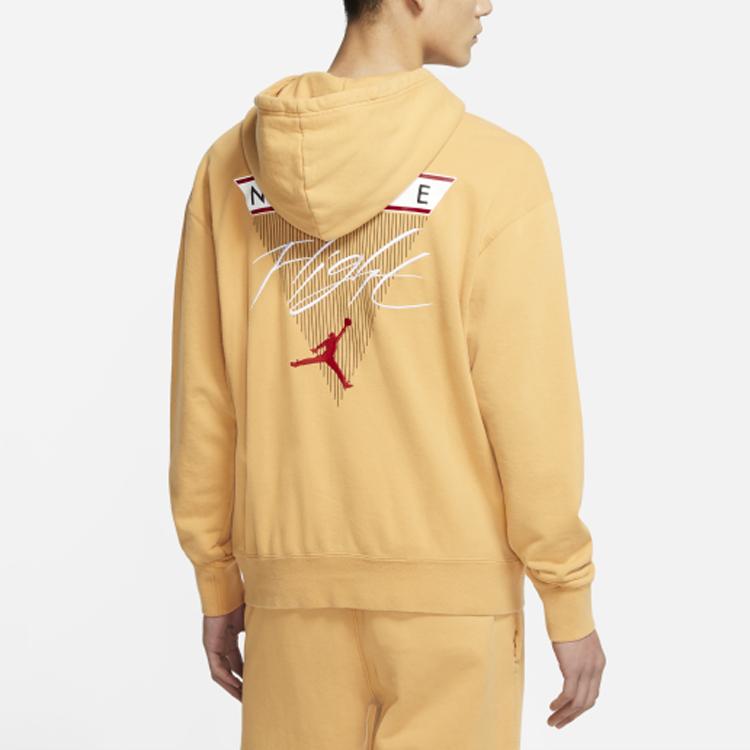 Jordan Printed Pullover Hoodie With Long Sleeves Men Tops Buckskin-Brown CZ6094-217