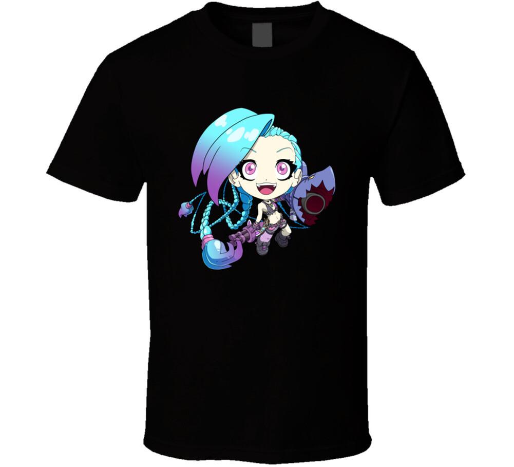 League of Legends - Little Jinx! - Cute Black T-Shirt Mens Womens Tees Top 2XL