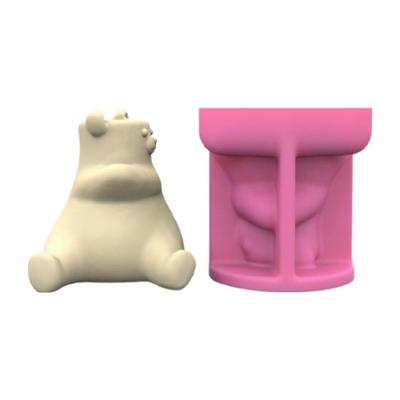 Silicone Mould Bear Shaped Holder Mold Creative Epoxy Resin Casting Mould Decors