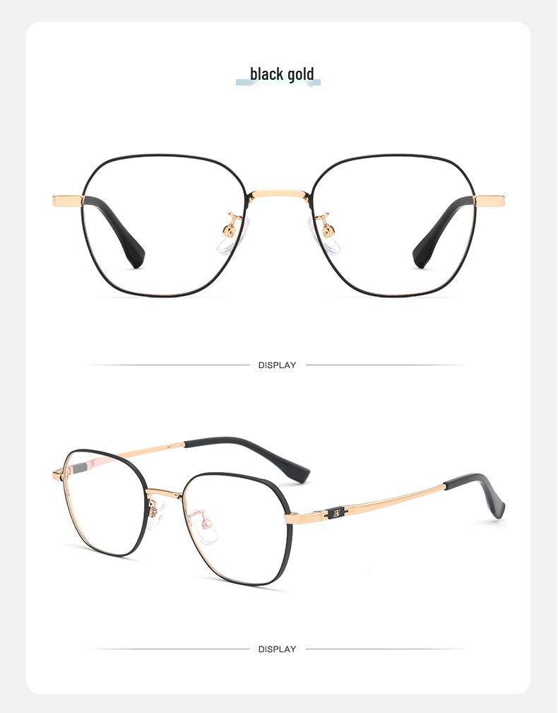 Bestfen BW9905B Retro Polygonal Titanium Wide Rim High-Power Myopia Eyeglass Frame