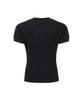 Mihag [Plain Ver.] Washed Waffle Henley Neck T-Shirt (Black)