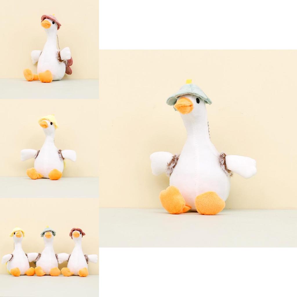 Cute White Goose Plush Toy Keychain Cartoon Duck Doll Backpack Accessory