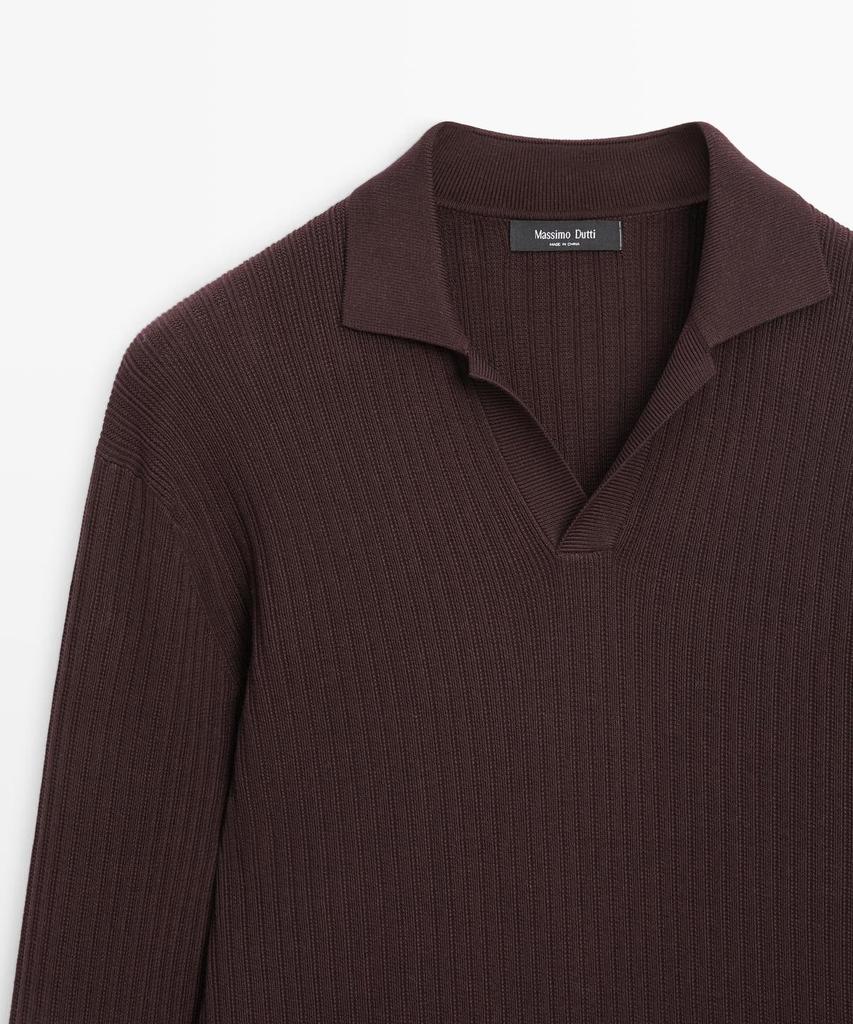 Masimodutti Cotton Blend Knit Jersey Polo