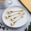 6PCS Stainless Steel Gold Coffee Spoon Tea Spoon Souvenir Spoon Dessert Tableware Kitchen Gifts Cutlery Set Decoration CJCC03