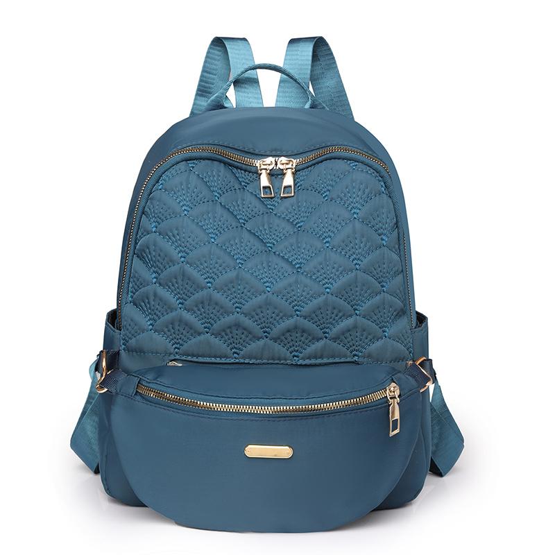 

Ромбовидный рюкзак Женская сумка через плечо с буквенным принтом Дорожный рюкзак синий