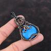 Sleeping Beauty Turquoise Pendant Copper Wire Wrapped Jewelry Handmade Pendant Copper Pendant Anniversary Gift Wire Wrapped Gemstone Pendant