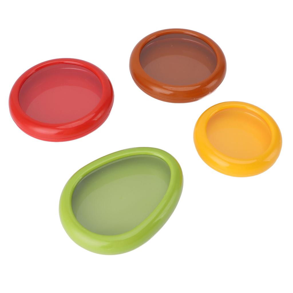 4PCS Fruit Storage Container Space Saving ABS Silicone Film Multifunctional Veggie Sealed Box for