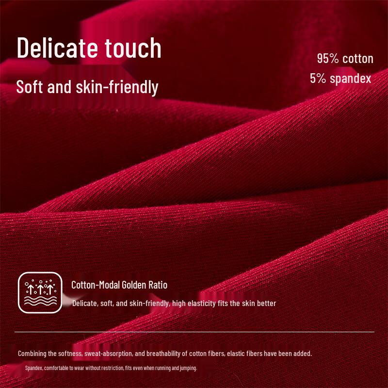 Maoren Women's Lucky Red Year Flat-Corner Underwear 3-Pack