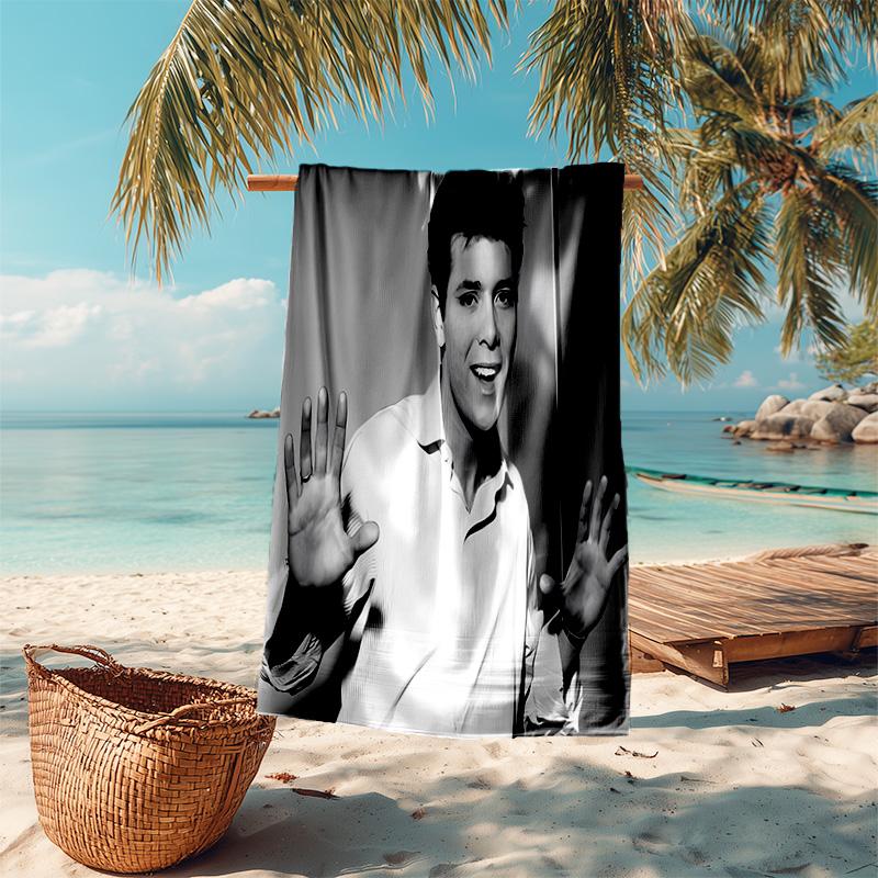 Proof Beach Towel with Singer Cliff Richard Pattern - Soft,absorbent,quick-drying,machine Washable - Perfect for Swimming,camping,bathing