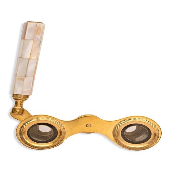 10.16 Cm Solid Brass Opera Binoculars Telescope Parisian La Dauphin Mother of Pearl Spyglass for Theatre, Concerts, and Outdoor Events Compact Stylish