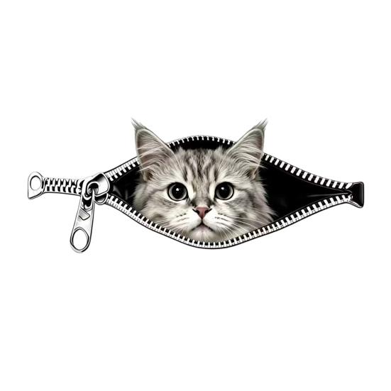 Car Stickers Zipper Cat Shape Adhesive Waterproof Scratch Cover Stickers Durable Car Decals for Cars Electric Vehicles Windows