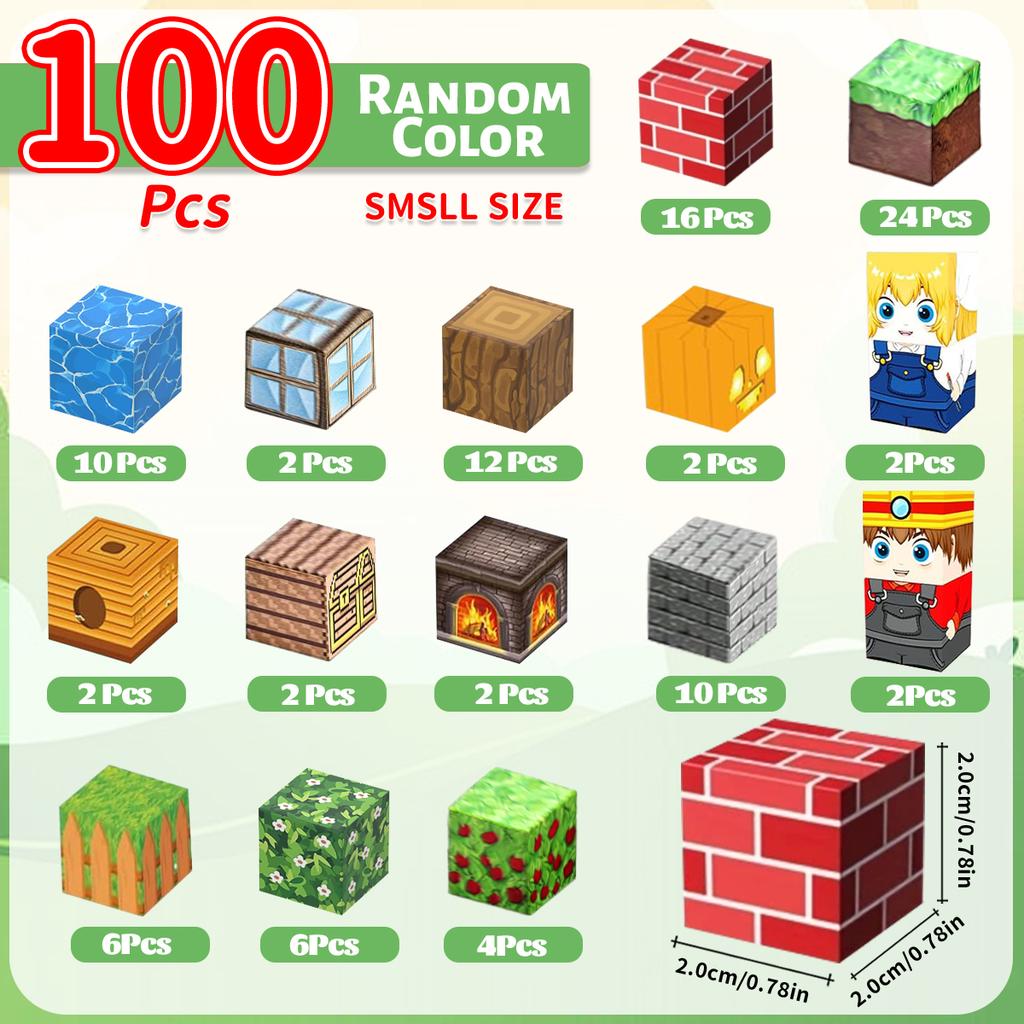 Magnetic Building Blocks Mine World Magnet Cube Set for Boy Girl Kid Age 3+ DIY Model Children Stem Montessori Sensory Toys Gift