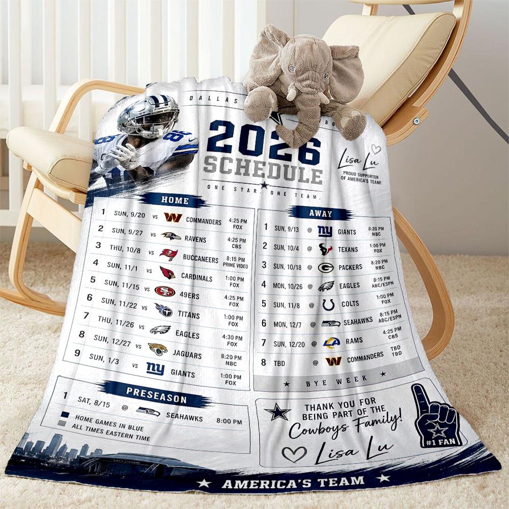 Dallas Blanket Warmthful Decor Suitable for Office Couch Livingroom All-Season Use Digital Print Ideal Gift for Friends Family Couples Picnic