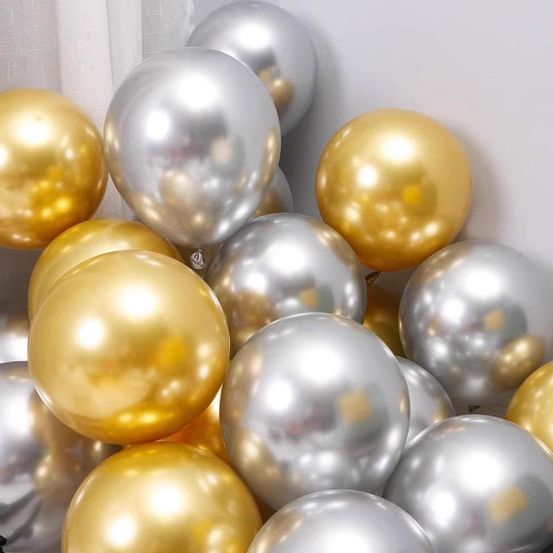 Thickened Blue and Gold Silver Balloons for Birthday and National Day Decorations