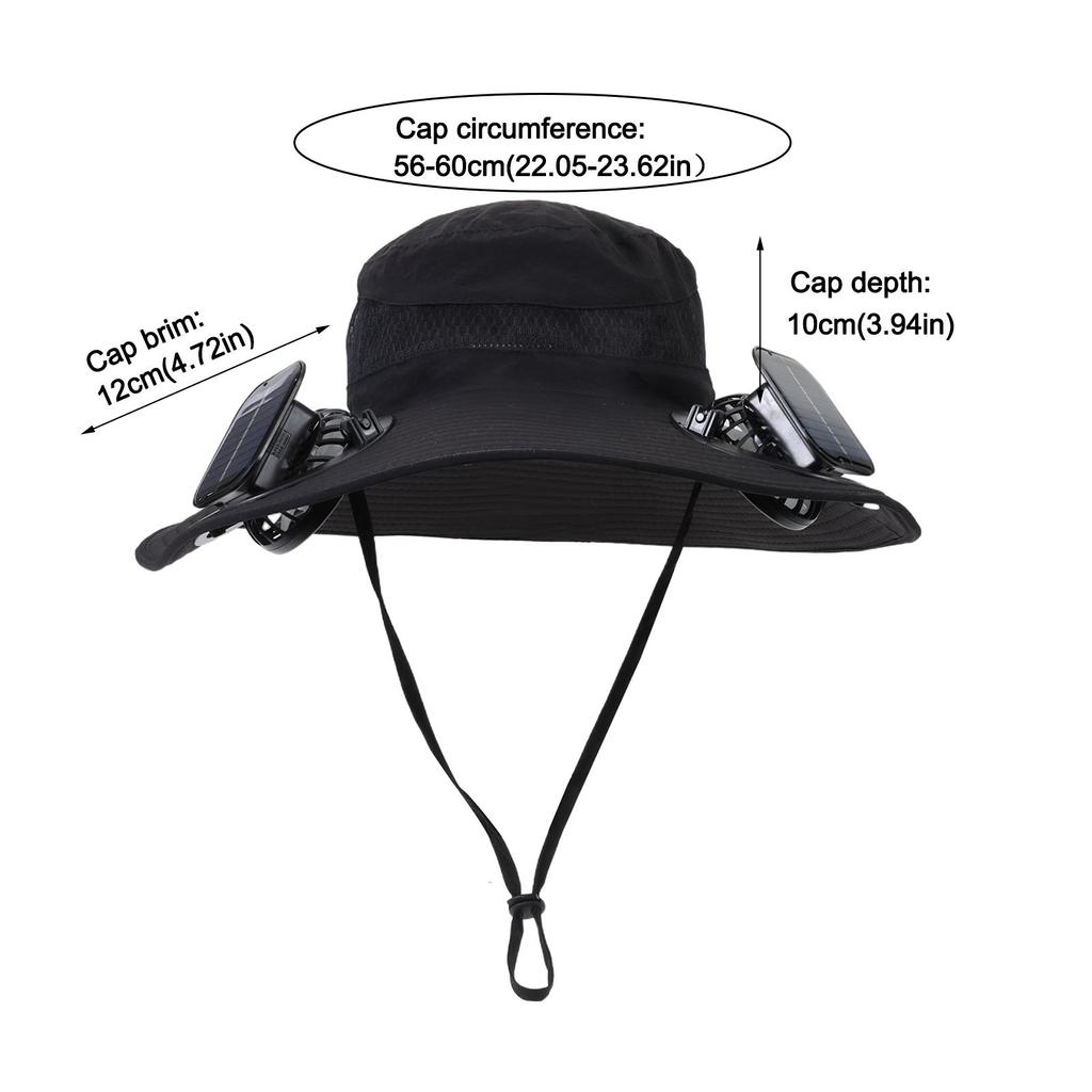 Breathable Outdoor Wide Brim Sun Hat Waterproof Wide Brim Solar Fan Hat for Men Women