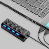 4-in-1 USB HUB USB 2.0 Splitter USB To USB 2.0 Adapter 480Mbps High Speed USB Docking Station with On/Off Switch For PC Laptop