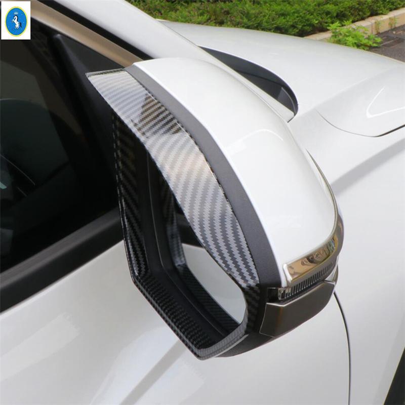 Chrome / Carbon Fiber Rearview Mirror Shell Rain Eyebrow Weatherstrip Shield Shade Cover Trim For Hyundai Tucson NX4  - 2025