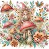 30x30cm 5D DIY Partial Special Shaped Drill Diamond Painting Kit Mushroom Girl Fountain Kit Home Decor Art Craft Mosaic Painting