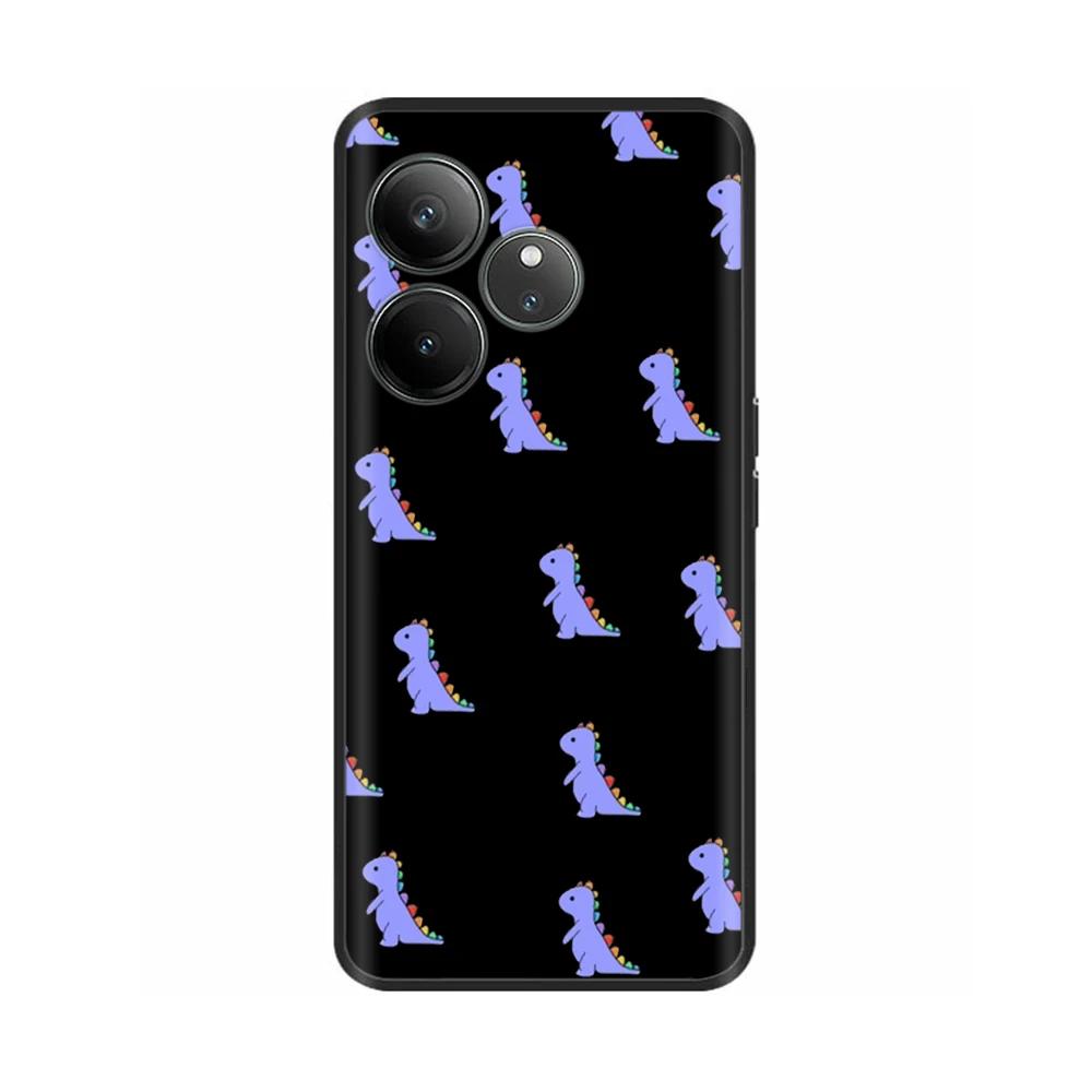 For Realme GT 6 GT 6T Case Black Silicone Luxury Bumper Cute Soft TPU Phone Cases For Realme GT6 5G Cover Shells Coque 6.78''