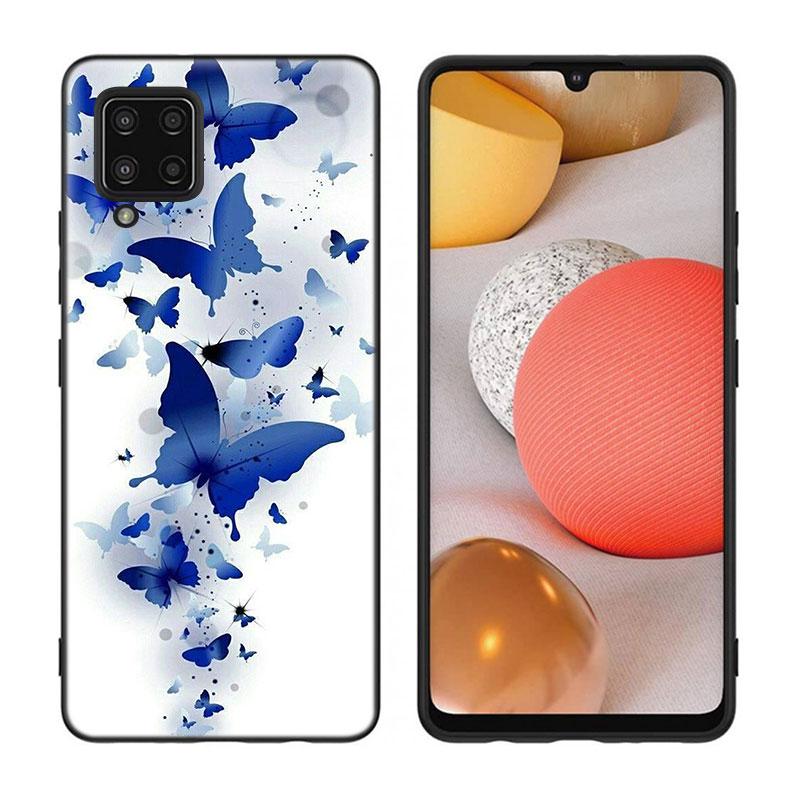 Cartoon Blauer Schmetterling Handyhülle für iPhone Samsung Galaxy Redmi Xiaomi Oppo OnePlus Note SA 7 8 9 10 11 12 13 14 20 21 22 23 53 54 Pro Max Ultra