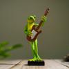 Musical Instrument Frog Figurine Cello Violin Saxophone Bass Frog Statue Resin Sculpture