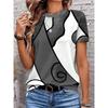 Fashion Women's Simple Short Sleeve Crew Neck T-Shirt 3D Simple Color Printing