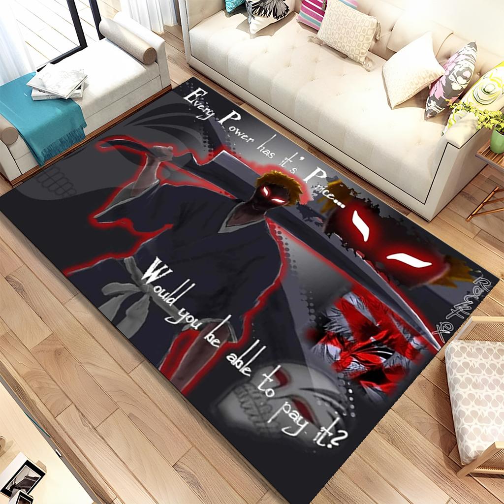 3D Anime Bleach Japan Cartoon Area Rug,Carpet Rug for Home Living Room Bedroom Sofa Doormat Decor,kids Non-slip Floor Mat Gift