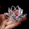 [GOLD STONE] Lotus Flower Ornament, Rainbow Colored Crystal Glass Suncatcher, Good Luck, Itenrya, Feng Shui Item, Purification