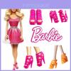 30cm Lele Barbie Doll High Heel Shoes Black Sandals Girls Role Play Toy Accessories
