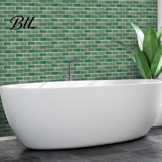 Oil Proof Wall Stickers for Bathroom 5Pcs Vintage Brick Tile Stickers, Waterproof Oil?Proof Wallpaper, Peel Sheets Kitchen & Stick Backsplash Living