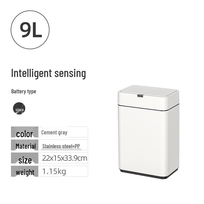Large Capacity High-Legged Smart Sensor Trash Can with Lid for Kitchen, Bathroom, and Office