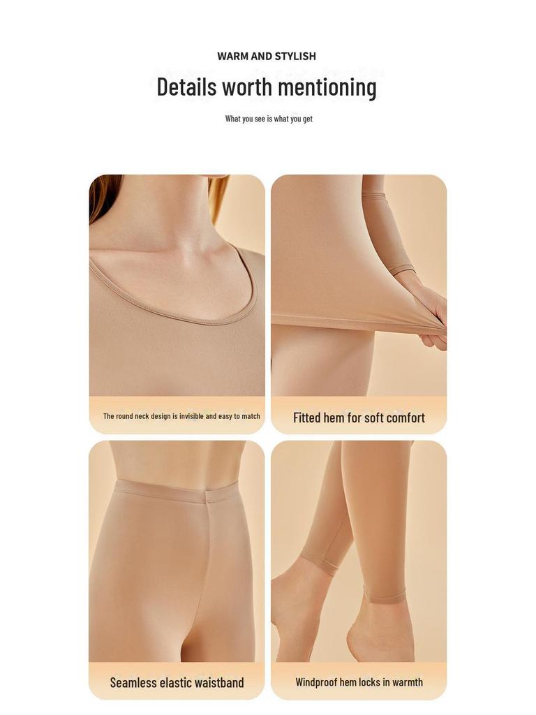 Dámské termoprádlo Slim Fit 80. léta barvy nude - Nový podzim/zima Velká velikost Termoprádlo Lehký oblek