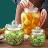 Practical Transparent Glass Pickle Jar Sealed Large Capacity Kitchen Storage Jar Large Open Mouth Reusable Kimchi Jar Grains