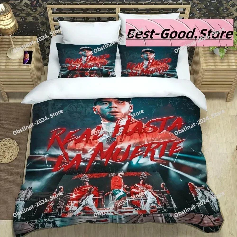 3D Fashion Rapper Anuel AA Bedding Set Printed Single Comforter Quilt Bed Cover Duvet Cover Pillow Case 3 Pieces Kids Adult Size