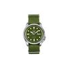 Nee. 5 serie 100 meter waterdicht Automatisch nylon bandje herenhorloge groene wijzerplaat SRPE65K1