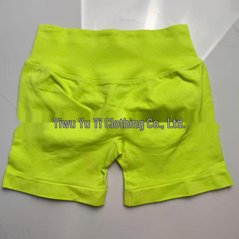 DFYNE Candy Color Raffung Nahtlose Yoga-Shorts - Dreiteiliger Bund, Enge Passform