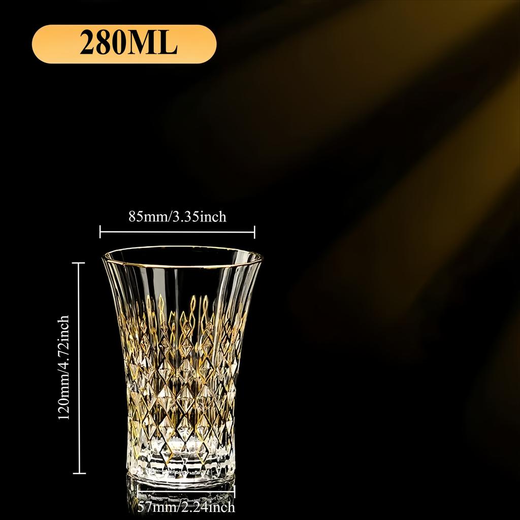Luxury Whiskey Glass European Crystal Diamond Champagne Cup High Foot Style Glass Red Wine Cup Elegant Aesthetic Alcohol Glasses