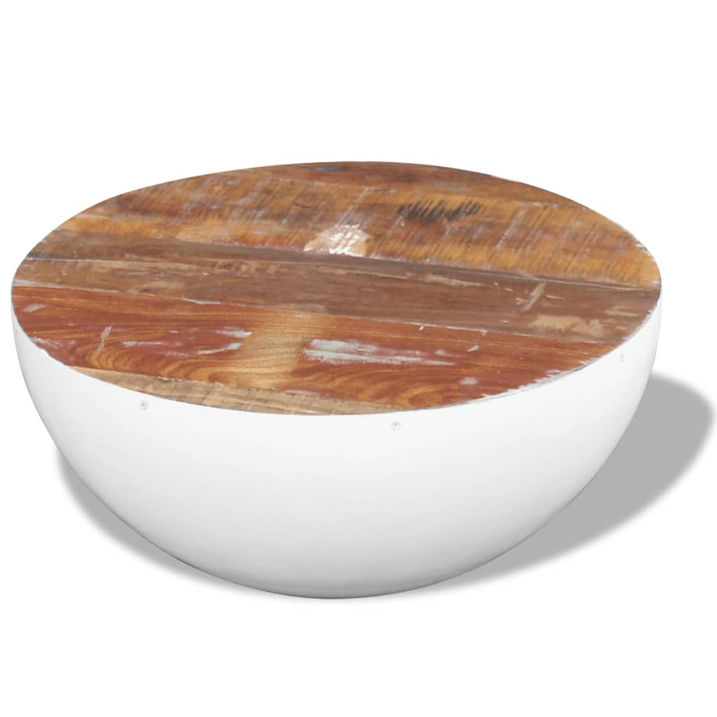 Bowl Shaped Coffee Table Solid Reclaimed Wood 60x60x30 Cm