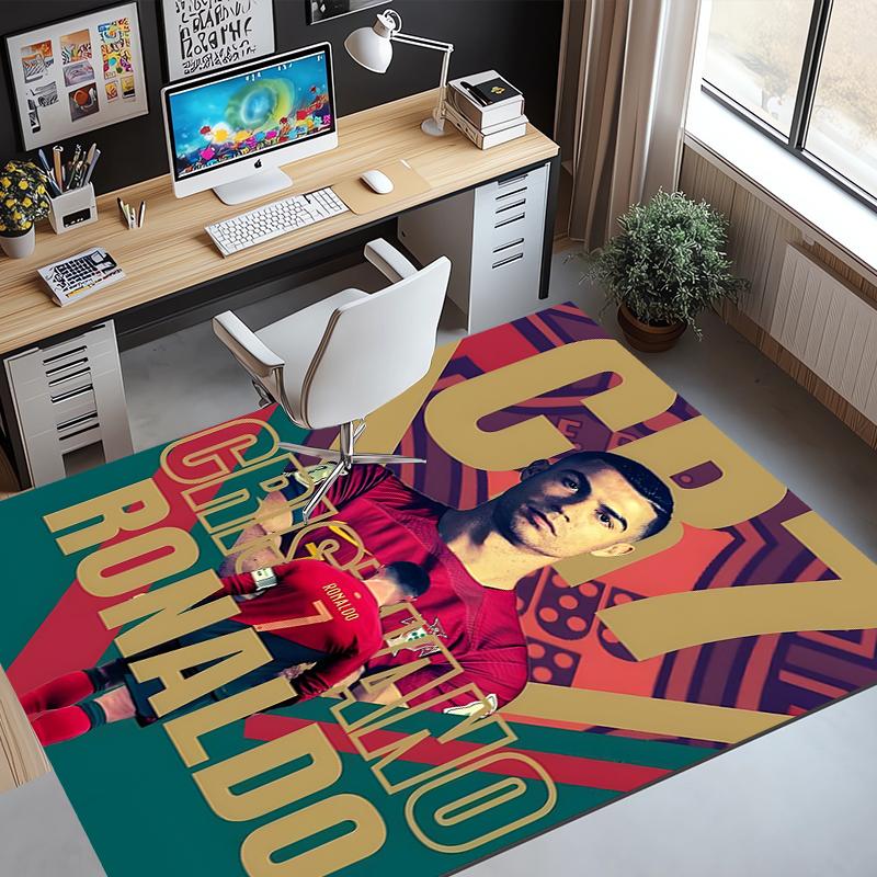 Cristiano Ronaldo Pattern Rug, Indoor/Outdoor Mat, for Picnic, Gameroom, Bedroom, Office, Living Room, Home Decor Carpet, Birthday Gift