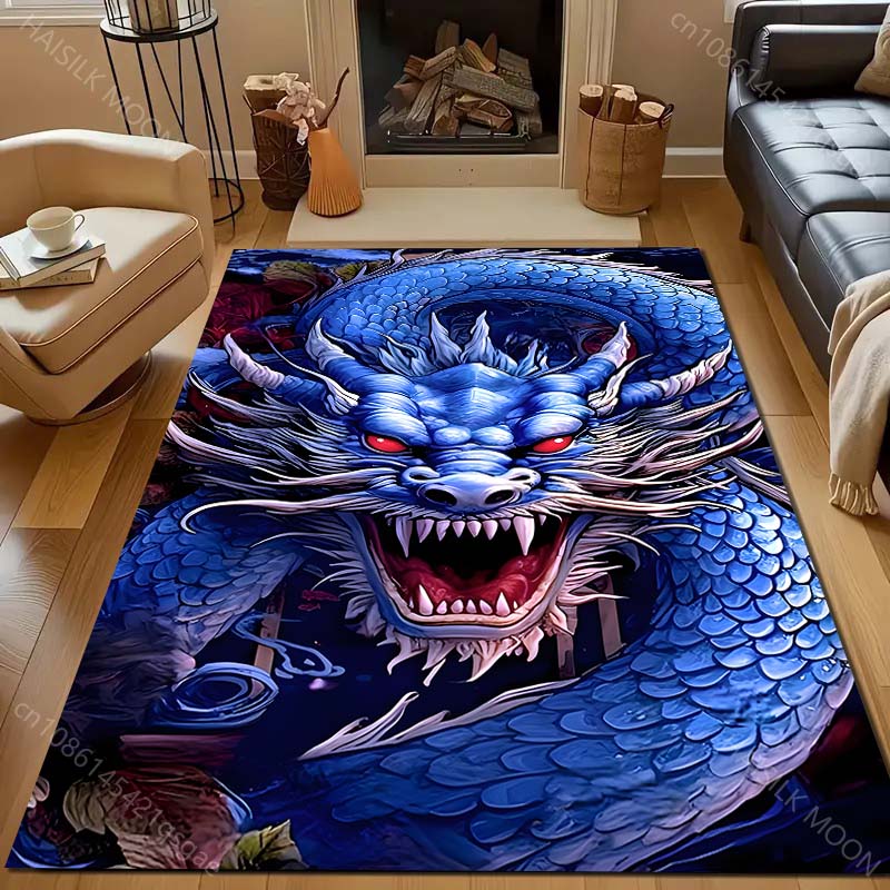 Nuovo sul Tappeto Stampato con il Misterioso Totem del Drago! Tappetino Antiscivolo Isolante Acustico per Ingresso Soggiorno Camera da Letto, Tappeti per Divano