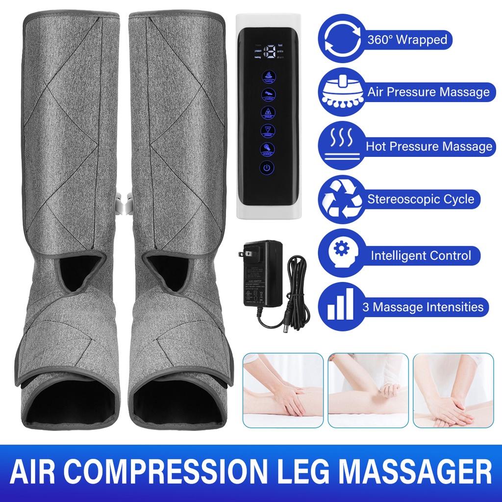 Air Compression Leg Massager Circulation Calf Foot Thigh Massage With Heat Handheld Controller Muscle Massager Pain Relief