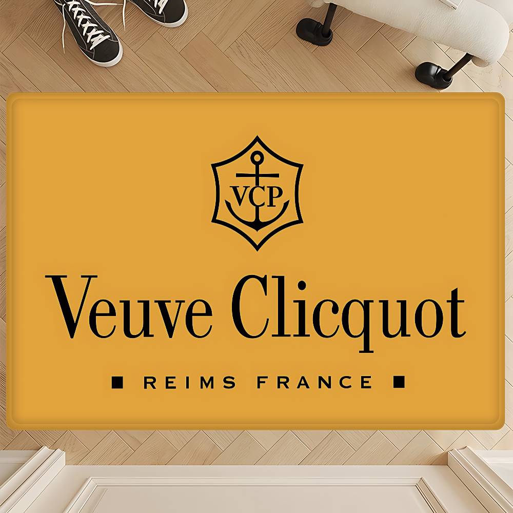 V-Veuve Clicquot Room Mats Cheaper Anti-slip Modern Living Room Balcony Printed Welcome Rug