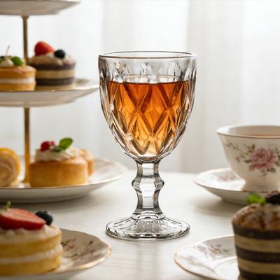 Transparent Glass Cups with Embossed Design Tall Wine Glasses Simple Creative Red Wine Glasses High-end Water Cups Beer Glass